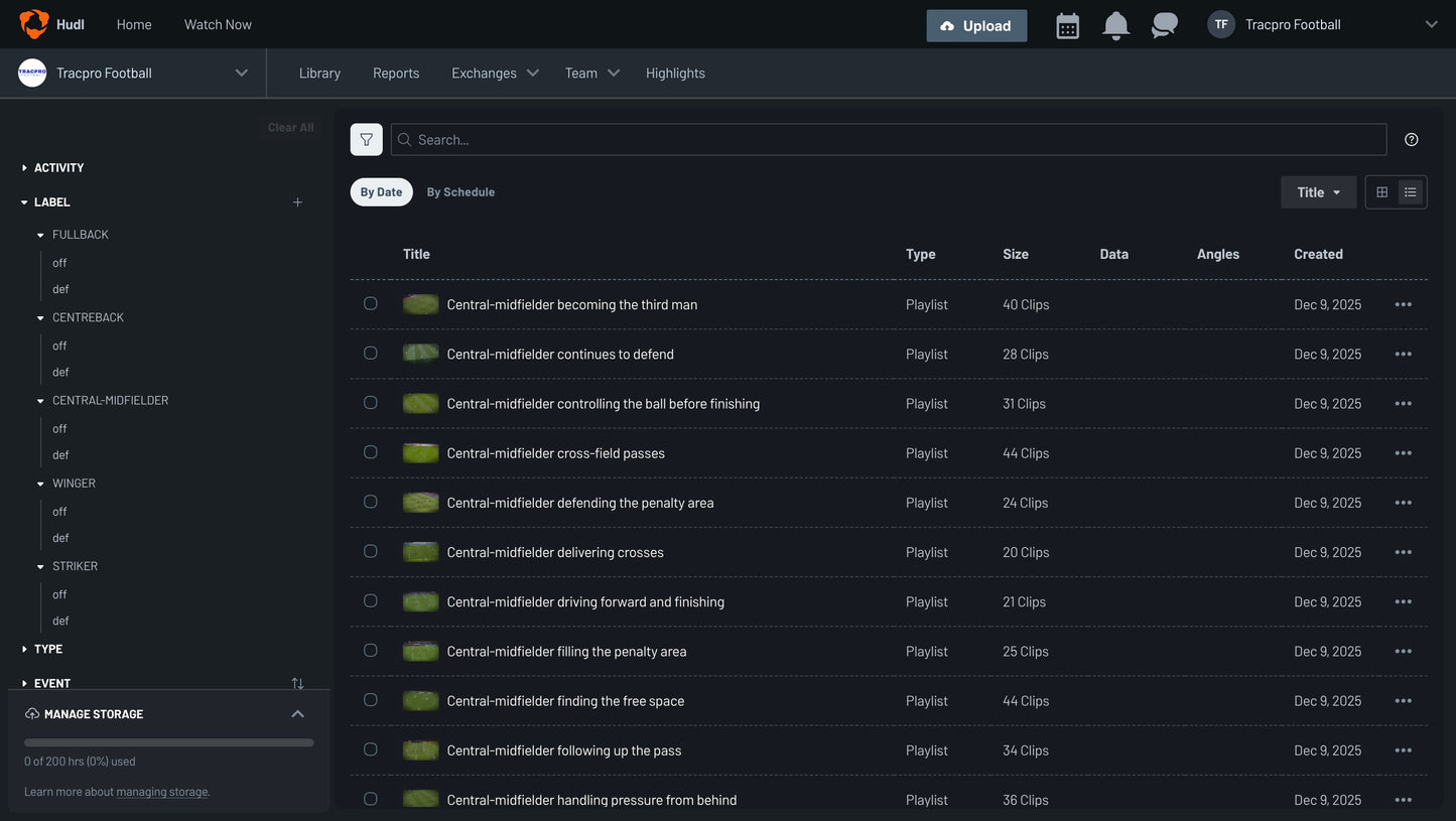 Invitation to our Hudl account